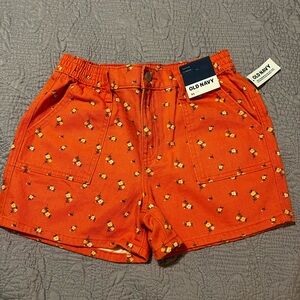 Old Navy Girls Floral Orange Shorts
